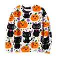thumbnail image 4 of Halloween Fuzzy Tops for Women Printed Crew Neck Long Sleeve Trendy Spooky Festival Party Pullover Top Multicolor 02 XXL, 4 of 6