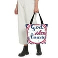 thumbnail image 5 of Kll Tote Bag For Women God Bless America Patriotic Star Print Shopping Grocery Reusable Bags For Office School Shopping Travel, 5 of 7