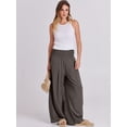 thumbnail image 5 of ANRABESS Women Linen Palazzo Pants Summer Boho Wide Leg High Waist Casual Lounge Pant 2026 Beach Travel Vacation Outfits Coffee L, 5 of 10