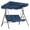 Blue, variant on CazToi Adjustable Canopy Porch Swing Chair 3 Seater with Thick Cushions Outdoor Steel Frame