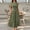 Army Green, variant on Women's Fashion Collared Summer Long Dresses Pleated Flowing Hem Loose Maxi Dress Elegant Beach Clothes Army Green XL