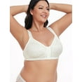 thumbnail image 3 of WingsLove Front Fastening Bras for Women Minimizer Wireless Non Padded Full Coverage Back Support Plus Size Bras (Ivory,36DD), 3 of 7