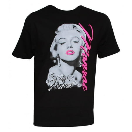 Mens Black Short-Sleeve Marilyn Monroe Diamonds Forever T-Shirt