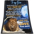 thumbnail image 2 of to My Son Blanket Gifts from Mom Best Birthday Gift for My Son College Graduation Wedding Christmas Super Soft Cozy Lion Flannel Throw Blanket Couch Sofa Bed Living Room 60x50in, 2 of 5
