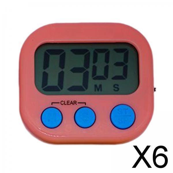Temporizador Digital con Pantalla , Alarma Fuerte, Temporizador para Aula, Cocina, Suministros para Profesores, Hornear, Oficina, Juegos Deportivos 6 piezas