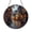 Acrylic 3.5 Inch, variant on Enchanted Village Stained Glass Suncatcher Window Hanging, Autumn Street with Lanterns Round Glass Art Panel, Cozy Medieval Town Scene Window Decor, Decorative Hanging Ornament for Home