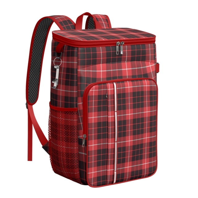 Moroccan Geometric Cooler Backpack - 20L Insulated Lunch Bag with Multiple Pockets for Camping & Picnics
