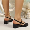 thumbnail image 4 of PiGOGI Women Pointed Toe Closed Toe Mesh Breathable Heel Comfortable Sandals Summer Casual Walking Shoes Black, 4 of 9