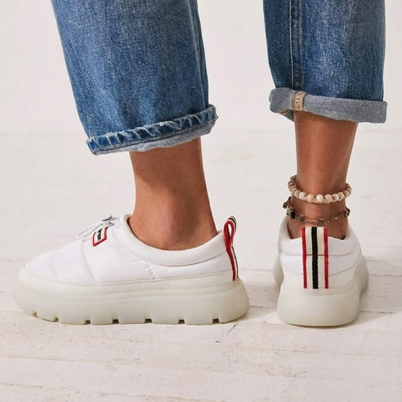 Hunter Womens Madi Insulated Water Resistant Slip-on Mules Shoes White HWMADI 140