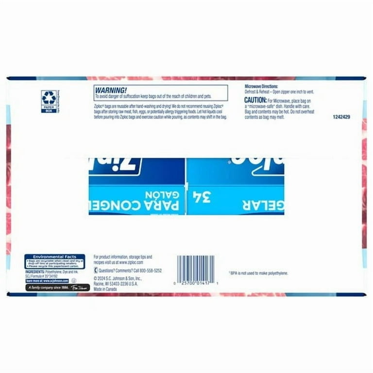 Ziploc Gallon Freezer Bags, 136 Count - Walmart.com
