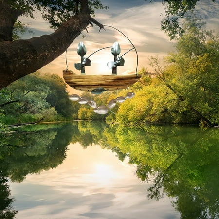 pmedae angler wind chimes fishing spoon head one person two people three people bell