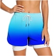 thumbnail image 3 of VBVC Women's Drawstring 2-in-1 Athletic Shorts , High Waisted Running Shorts For Women,Ladies' Double Layer Active Shorts with Pockets,Blue,S-2XL, 3 of 8