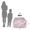 thumbnail image 3 of Winter Rectangle Pouf, Cozy Christmas Concept of Skates Socks Hats and Mittens, Under Desk Foot Stool for Living Room Office Ottoman with Cover, 25", Pale Reseda Green Rose, by Ambesonne, 3 of 4