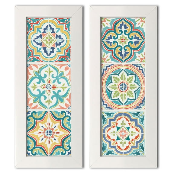 Gango Home Decor Contemporary Colorful Journey VI & VII by Pela Studio (Ready to Hang); Two 6x18in White Framed Prints