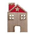 thumbnail image 2 of mfyjkho Adorno de madera de casa navideña de Papá Noel, decoración minimalista de escritorio para fiestas, 8,66 x 3,38 x 0,86 pulgadas, 1 pieza, 2 of 6