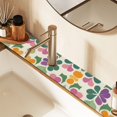thumbnail image 2 of Yayeee Faucet Mat for Kitchen Sink 14.7" Diatomite Long Splash Guard Pad, Purple Clover Pattern, 2 Pack, 2 of 7