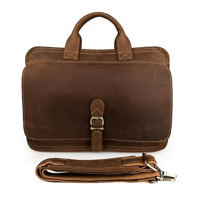 Genuine Leather Leisure Briefcase Large Laptop Business Handbag For Men
