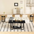 thumbnail image 7 of Baxluxe Coffee Table Set of 3, Faux Marble Coffee Table with 2 Round End Side Tables, Modern Living Room Table Set with Metal Frame for Apartment Home Office Small Place, Black, 7 of 7