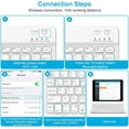 thumbnail image 4 of Cimetech Bluetooth Keyboard, Ultra-Slim Wireless Keyboard Quiet Portable Design with Built-in Rechargeable Battery, Fast Charging for iPad, iPhone, MacBook, Tablet,IOS, Android 3.0 and Above OS White, 4 of 7
