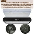 thumbnail image 2 of 4 ‎WRHF004S2 Carbon Charcoal Filters Compatible with Winflo 30 In. Convertible Under Cabinet Ductless/Stainless Steel Glass Island Range Hood, 2 of 6