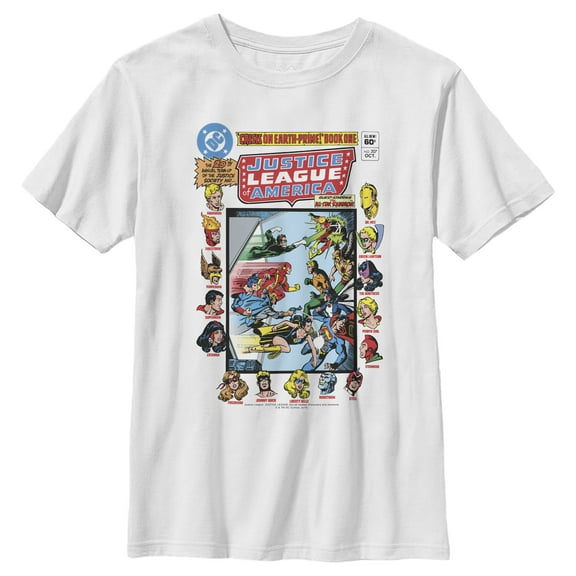 Boy's Justice League JLA Character Spread  Graphic Tee White X Large