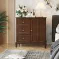 thumbnail image 2 of HLR Modern 32"W Accent Cabinet 3 Drawers & Door, Wood Sideboard with Storage for Living Room, Brown, 2 of 8