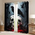 thumbnail image 2 of Castle Fairy Female Men Abstract Gothic Skull Curtains Pack of 2 (42x84 Each),Animal Black Crow Curtains Blackout,Exotic Style Bedroom Curtains,Lightweight Room Decor, 2 of 6