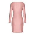 thumbnail image 5 of FcBaudy Robe à Manches Longues à Col en V, Robes d'Été pour Femmes, Robes pour Femmes Robe Femme Mode Unie à Col en V à Paillettes Robe à Manches Longues Robes de Soirée Robe Femme, 5 of 5
