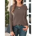 thumbnail image 5 of DOKOTOO Womens Sweaters Classic Crewneck Knit Sweater Loose Fit with Hollow Out Sleeves for Winter Layering​, 5 of 9