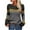 Dark Gray, variant on Viikei Cardigan Sweaters for Women Plus Size Women's Striped Color-matching Pullover Sweater