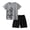 Grey, variant on Summer 2 Piece Soft Breathable Athletic Outfit Sets for Kids Funny Pattern Print Crewneck Short Sleeve T-Shirts Boys and Girls Lightweight Loose Comfy Casual Tracksuit Black 11-12 Years