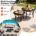thumbnail image 3 of Gotland 6 Piece Patio Set, Aluminum Outdoor Swivel Chairs Set with Round Table 5.1’’ High-Resilience Seat Cushions 29.5" Deep Seating, Metal Patio Furniture Set Patio Conversation Sets, Gray, 3 of 7