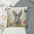 thumbnail image 2 of JEUXUS  Easter Pillow Cover Bunny Tulip Butterfly Decorations Holiday Farmhouse Spring Pillow Case for Home Sofa Couch Decor, 2 of 5