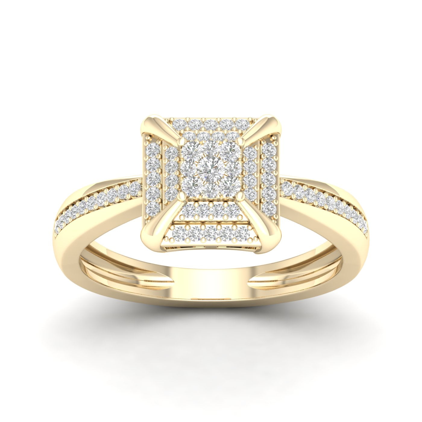 Diamond2Deal 10K Yellow Gold Diamond Engagement Wedding