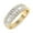 Yellow Gold, variant on Naples - Round and Baguette Halfway Diamond Ring