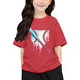 thumbnail image 1 of T-shirts Filles Imprimé Col Rond Manches Courtes T-Shirt Garçons Filles Tee Confortable T-Shirt Enfant Rouge Melon D\'eau 12 Ans-13 Ans, 1 of 6