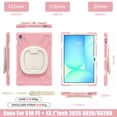 thumbnail image 6 of Case for Samsung Galaxy Tab S10 FE+ 13.1 inch, 360 Degree Rotating Hand Grip Shockproof Cover with Shoulder Strap, Cherry Pink, 6 of 7