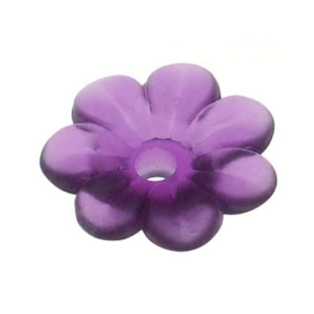 - Lucite Marigold Flowers Matte Amethyst Purple Light Weight 10mm (10)