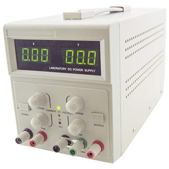 Dual Output DC Power Supply, 0-60V, 0-3A, 5V Fixed @ 1A