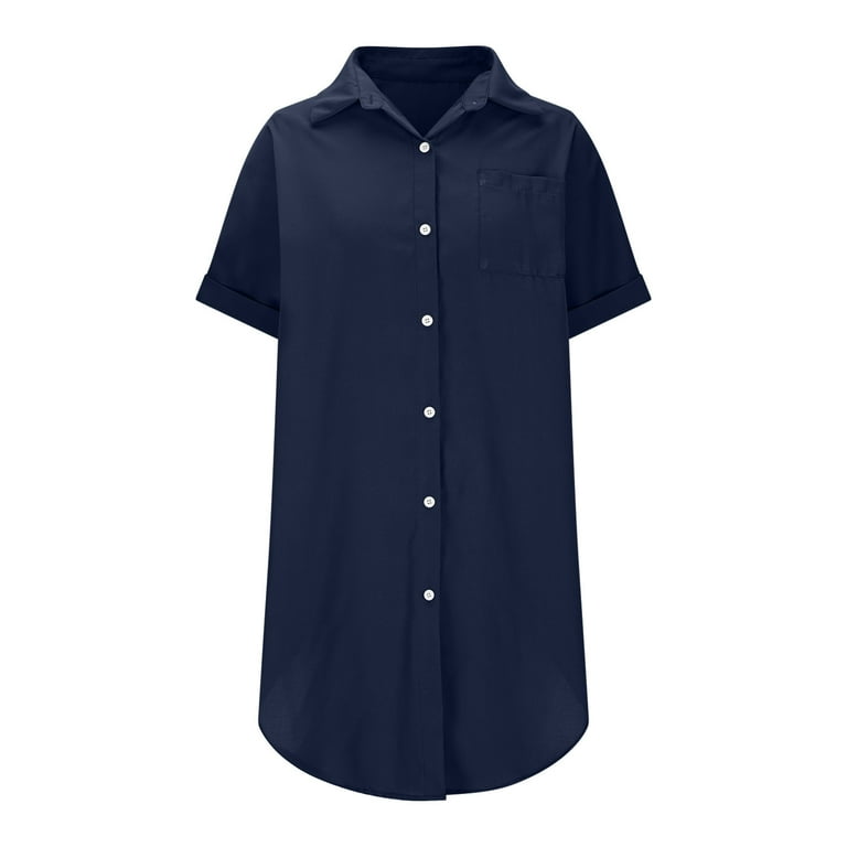 sachin and babi light blue dress Axiiglly Shirt Dresses for Women Soft Cotton Linen Dress Summer Short  Sleeve Shirt Dresses Casual Button Down Mini Dresses with Pockets