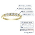 thumbnail image 3 of Vir Jewels 1/2 CTTW 5 Stone Diamond Ring Engagement Bridal in 14K Yellow Gold Round Prong Size 5 Female Adult, 3 of 5