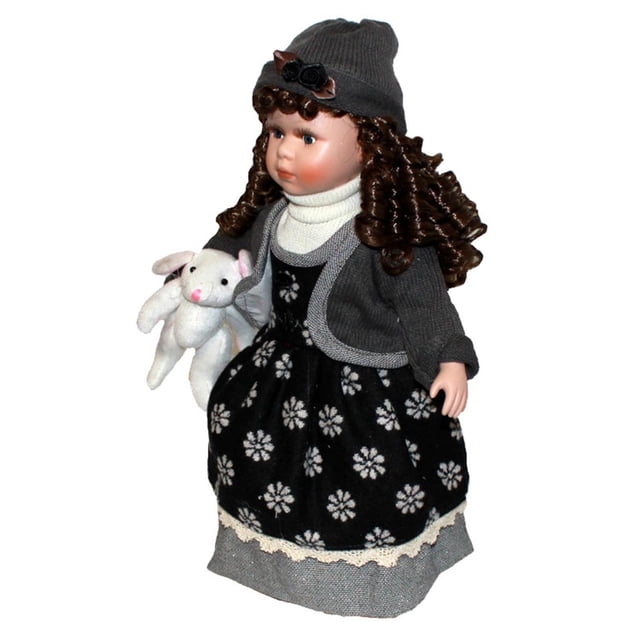 Muñeca de cerámica para niña, muñeca de de 40 cm de altura, adorno realista, juguete, figura de regalo para modelo de casa de muñecas.