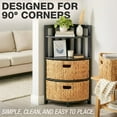 thumbnail image 5 of HOMESTEAD 3-Tier Corner Cabinet with Water Hyacinth Baskets, Fully Assembled, Acacia Solid Wood Frame, Boho Shelf for Living Room/Bathroom, 5 of 9