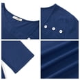 thumbnail image 5 of UVN Summer Square Neck Blouses for Women 3/4 Sleeve Shirt Ladies Dressy Casual Button Tunic Tops, 5 of 8