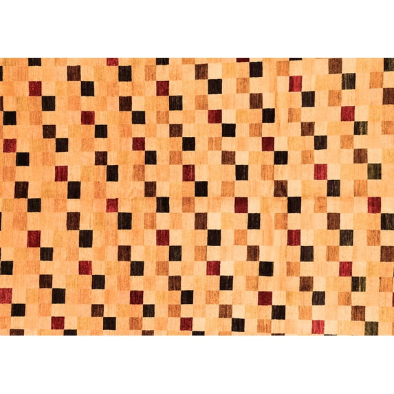 Ahgly Company Indoor Rectangle Abstract Orange Modern Area Rugs, 2' x 4'