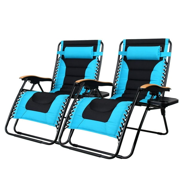 Sophia&William Outdoor Oversized Padded Zero Gravity Chairs Set of 2