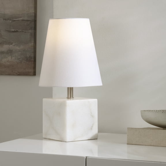 Safavieh Lou 8" Mid-Century Marble Table Lamp, White