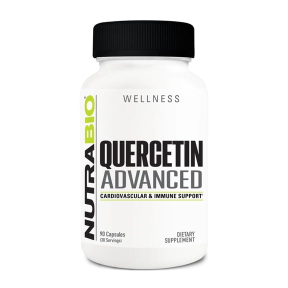NutraBio Quercetin Advanced with Added Vitamin C and Bromelain - Potent Antioxidant - 90 Capsules - Dietary Supplement