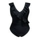 thumbnail image 4 of Trajes de baño de una pieza para mujer, mono deportivo de gran tamaño para mujer, traje de surf sin mangas, protección solar, trajes de baño con volantes de color sólido, traje de baño para mujer, 4 of 5