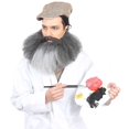 thumbnail image 4 of HPO Adult Men's Fake Halloween Beard, Gray & Black Color Hat and Beard Best for Halloween & Cosplay Party, 4 of 5